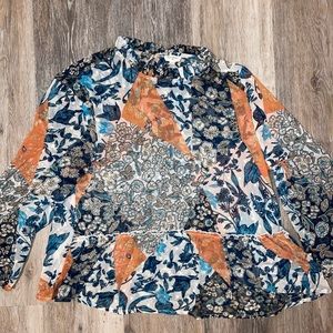 World Market Floral Boho Blouse
